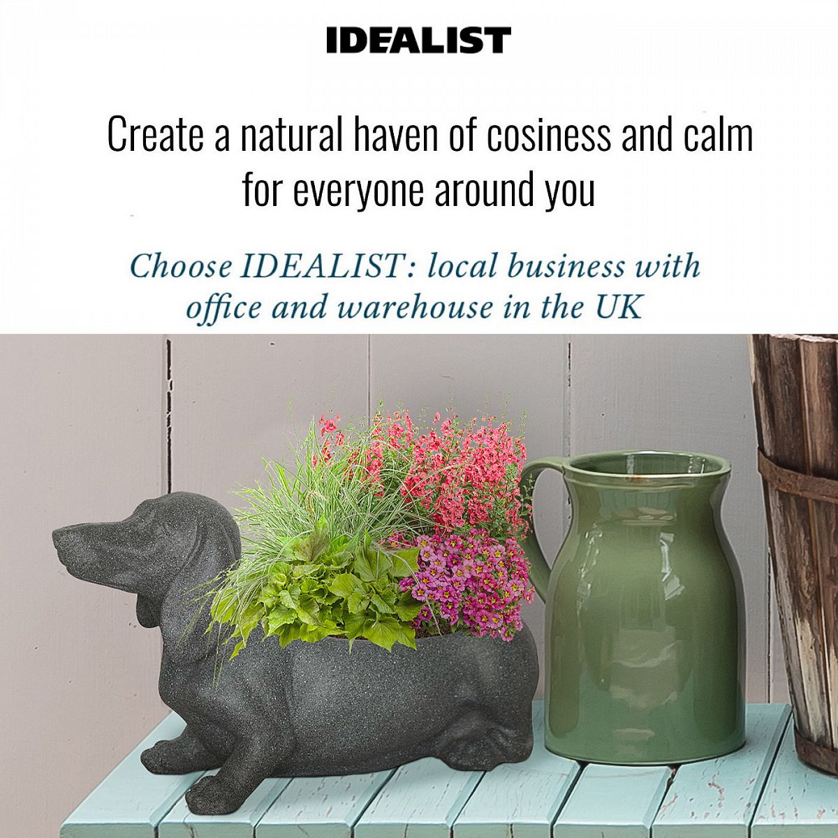 IDEALIST Lite Dog Oval Plant Pot Outdoor