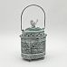 Oval Metal Vintage Garden Silver Lantern with Bird by Minster