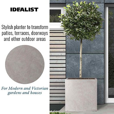 IDEALIST Lite Square Box Contemporary Light Concrete Planter