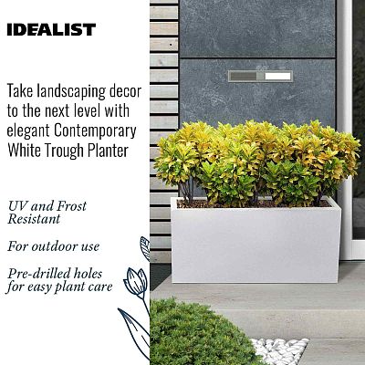 IDEALIST Lite Contemporary Light Concrete High Trough Planter