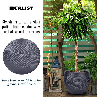 IDEALIST Lite Leaf Embossed Ball Planter