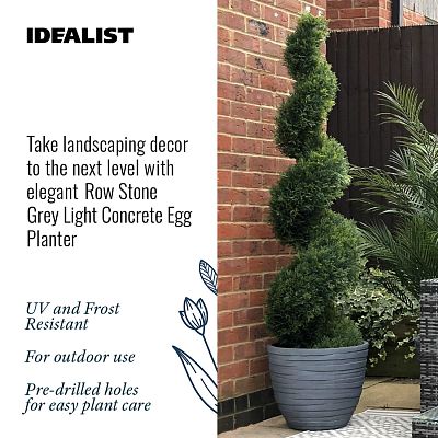 IDEALIST Lite Row Light Concrete Egg Planter