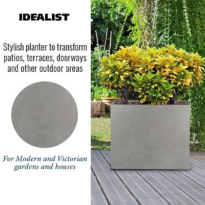 IDEALIST Lite Contemporary Light Concrete Trough Planter