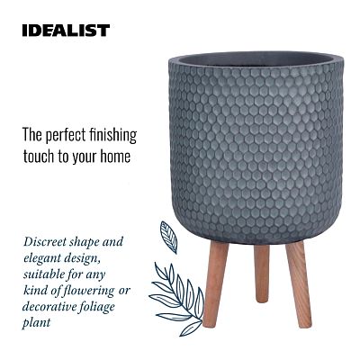 IDEALIST Lite Honeycomb Style Cylinder Planter on Legs, Round Pot Plant Stand Indoor