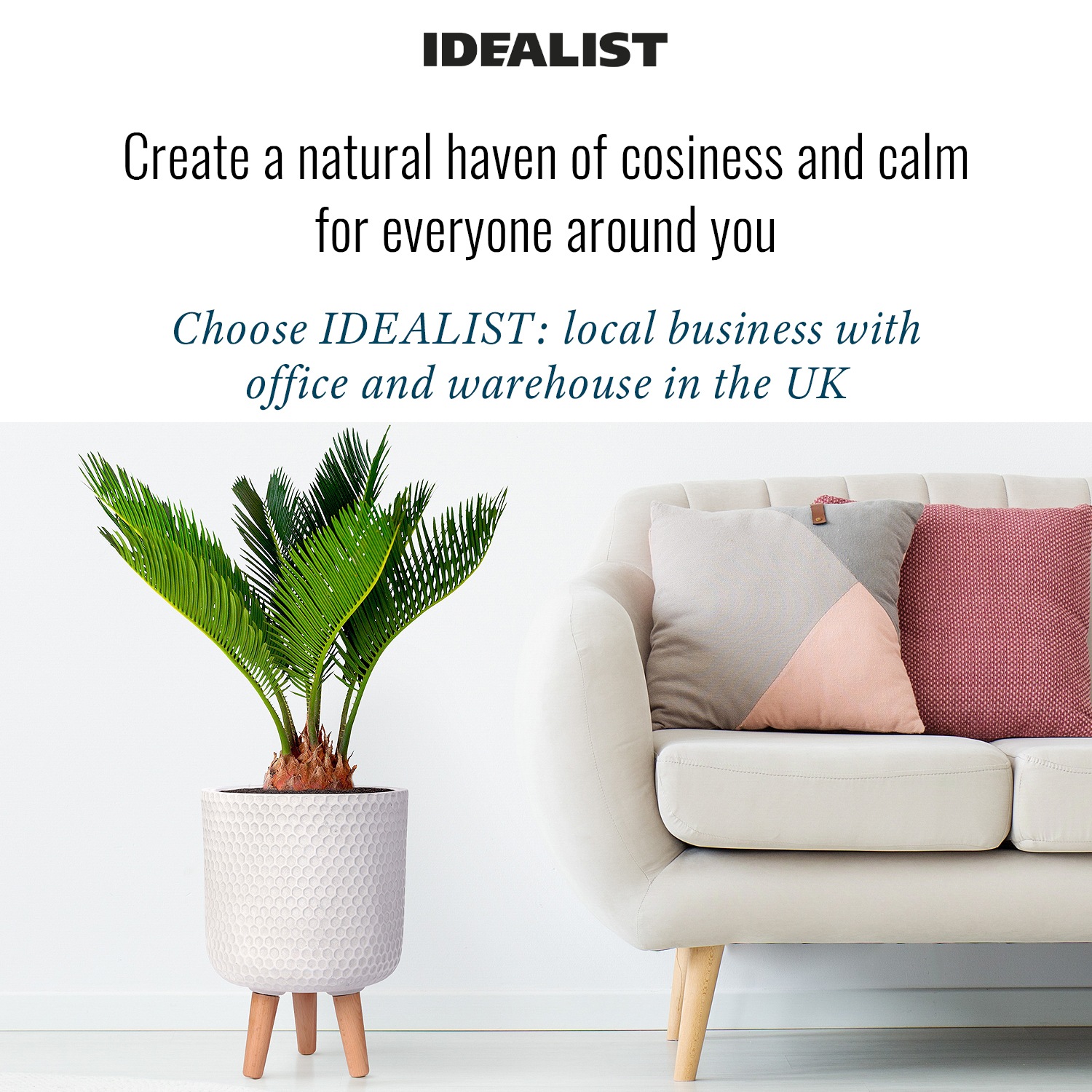 IDEALIST Lite Honeycomb Style Cylinder Planter on Legs, Round Pot Plant Stand Indoor