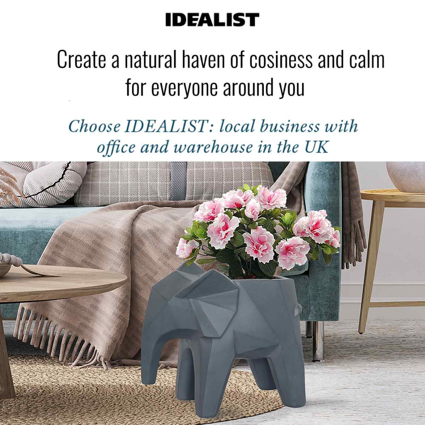IDEALIST Lite Faceted Effect Elephant Plant Pot Indoor