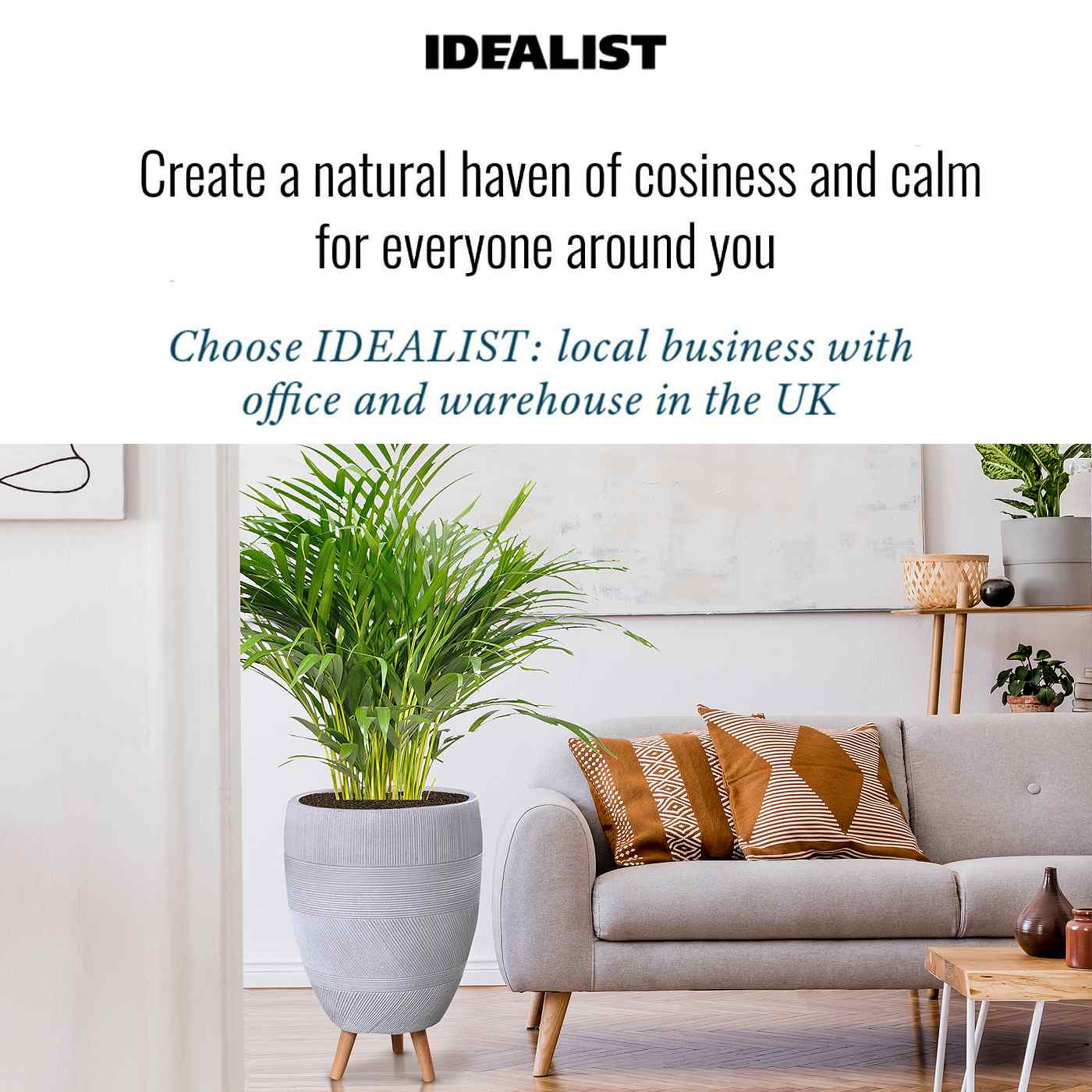 IDEALIST Lite Striped Egg Planter on Legs, Round Pot Plant Stand Indoor
