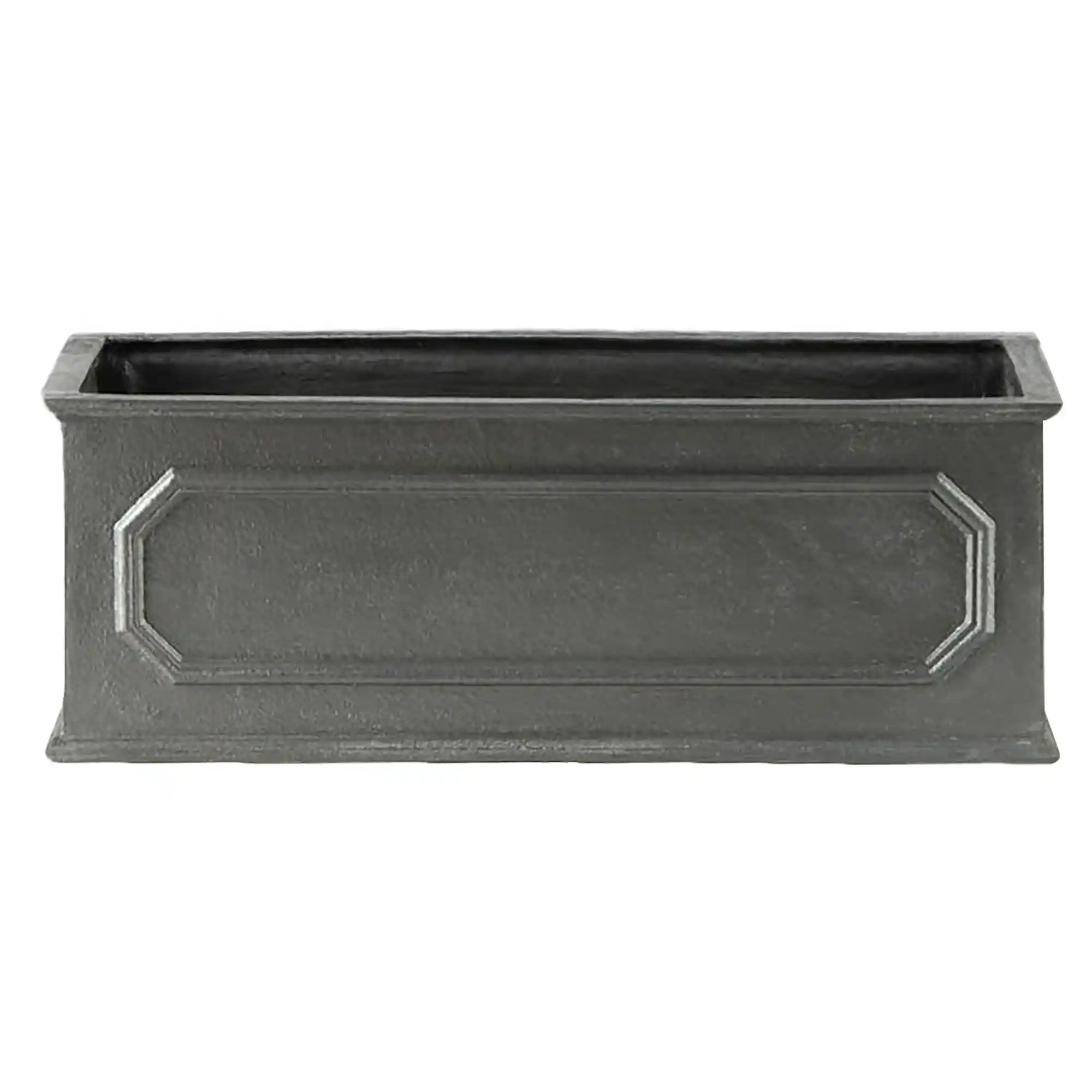 Stuart Fiberglass Trough Planter Faux Lead Pot In/Out