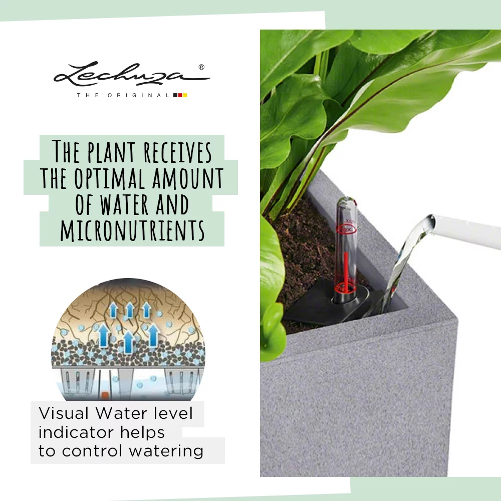 LECHUZA BALCONERA Stone Trough Poly Resin Self-watering Planter