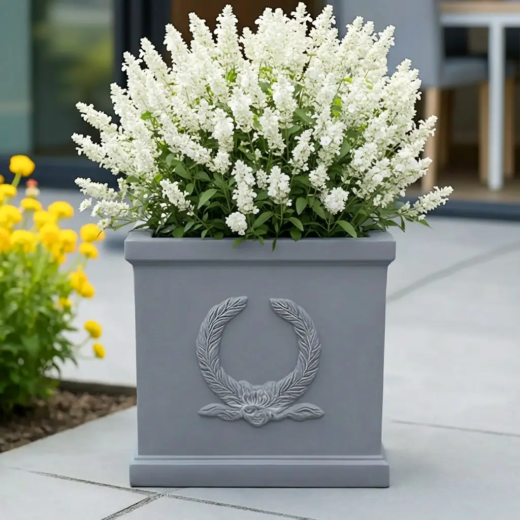 IDEALIST Kensington Light Stone Square Garden Planter
