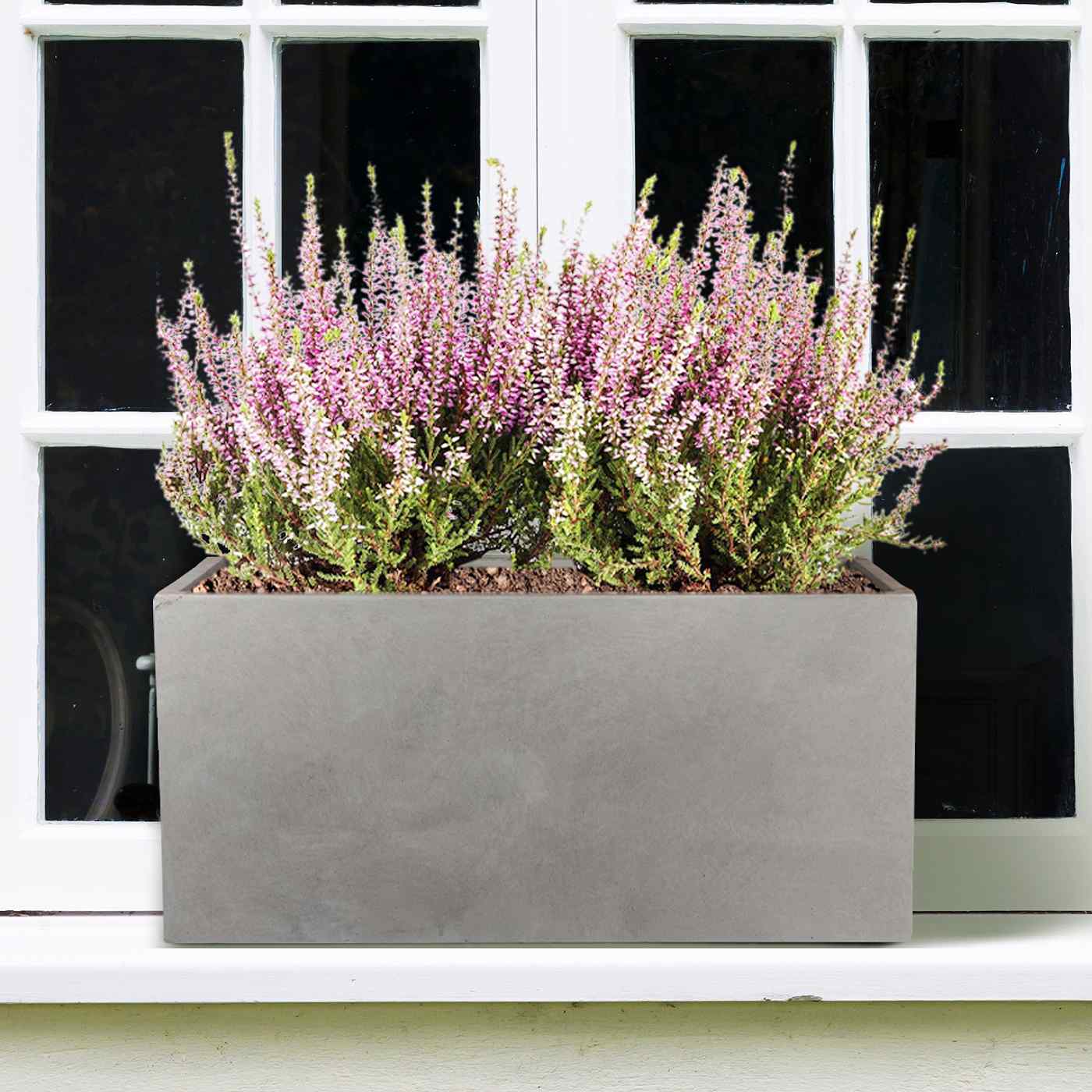 IDEALIST Lite Contemporary Light Concrete Trough Planter