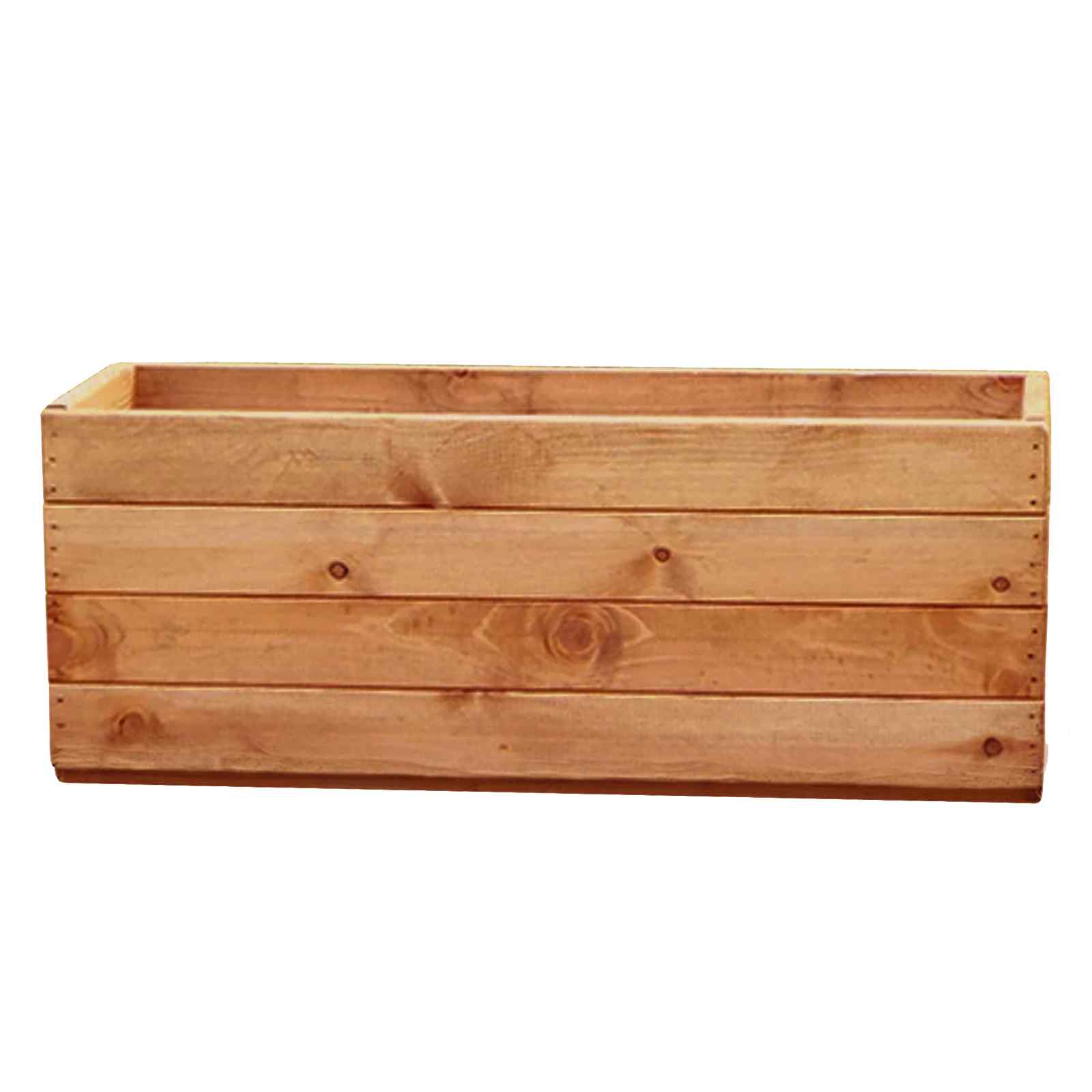 Rustic Scandinavian Redwood Open Trough Outdoor Planter Made in UK by HORTICO