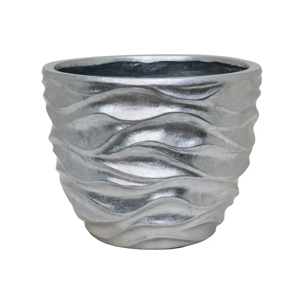 Luxe Lite Glossy Sea Round Indoor Planter