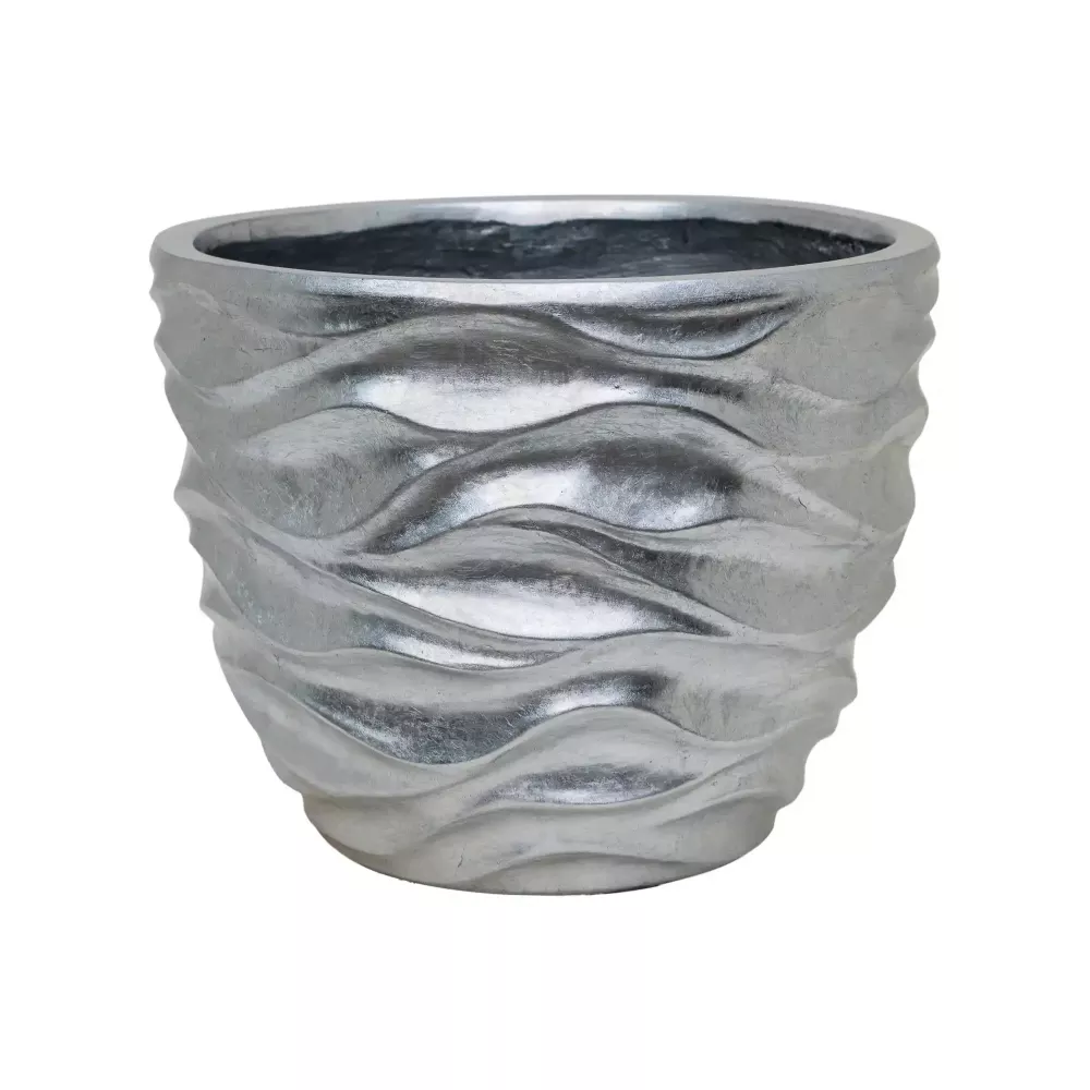 Luxe Lite Glossy Sea Round Indoor Planter
