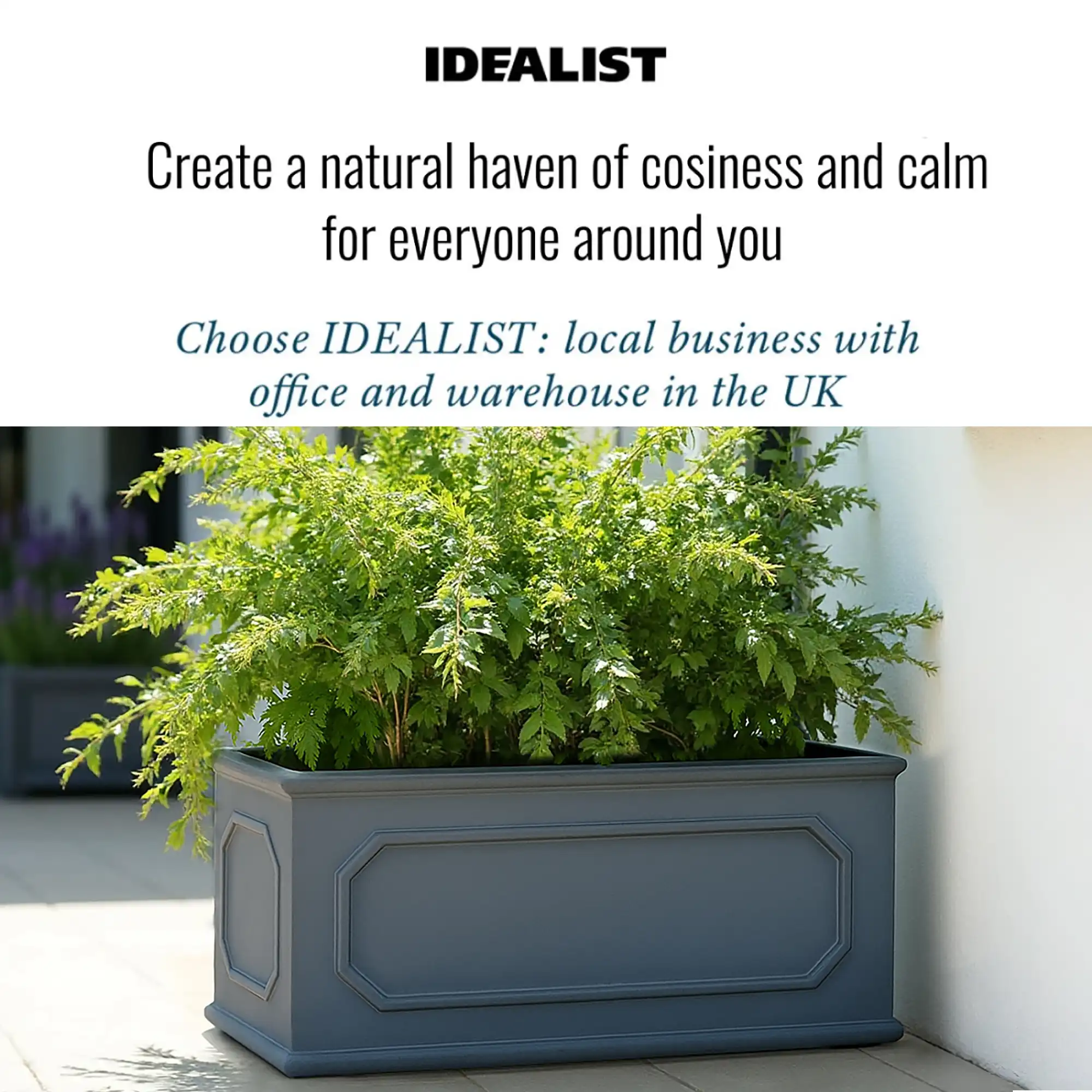 IDEALIST Lite Faux Lead Chelsea Light Concrete Through Planter