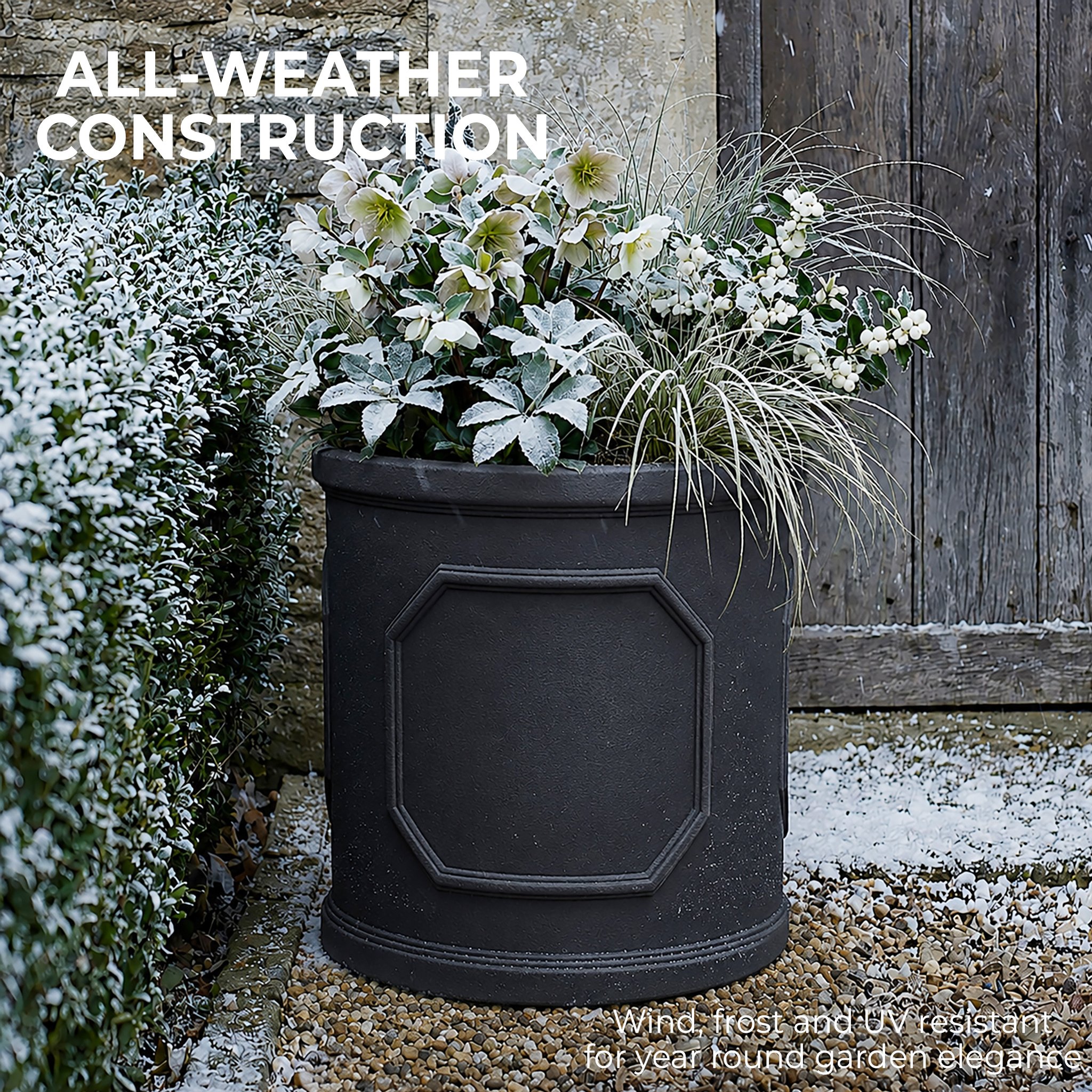 IDEALIST Chelsea Light Concrete Cylinder Garden Planter