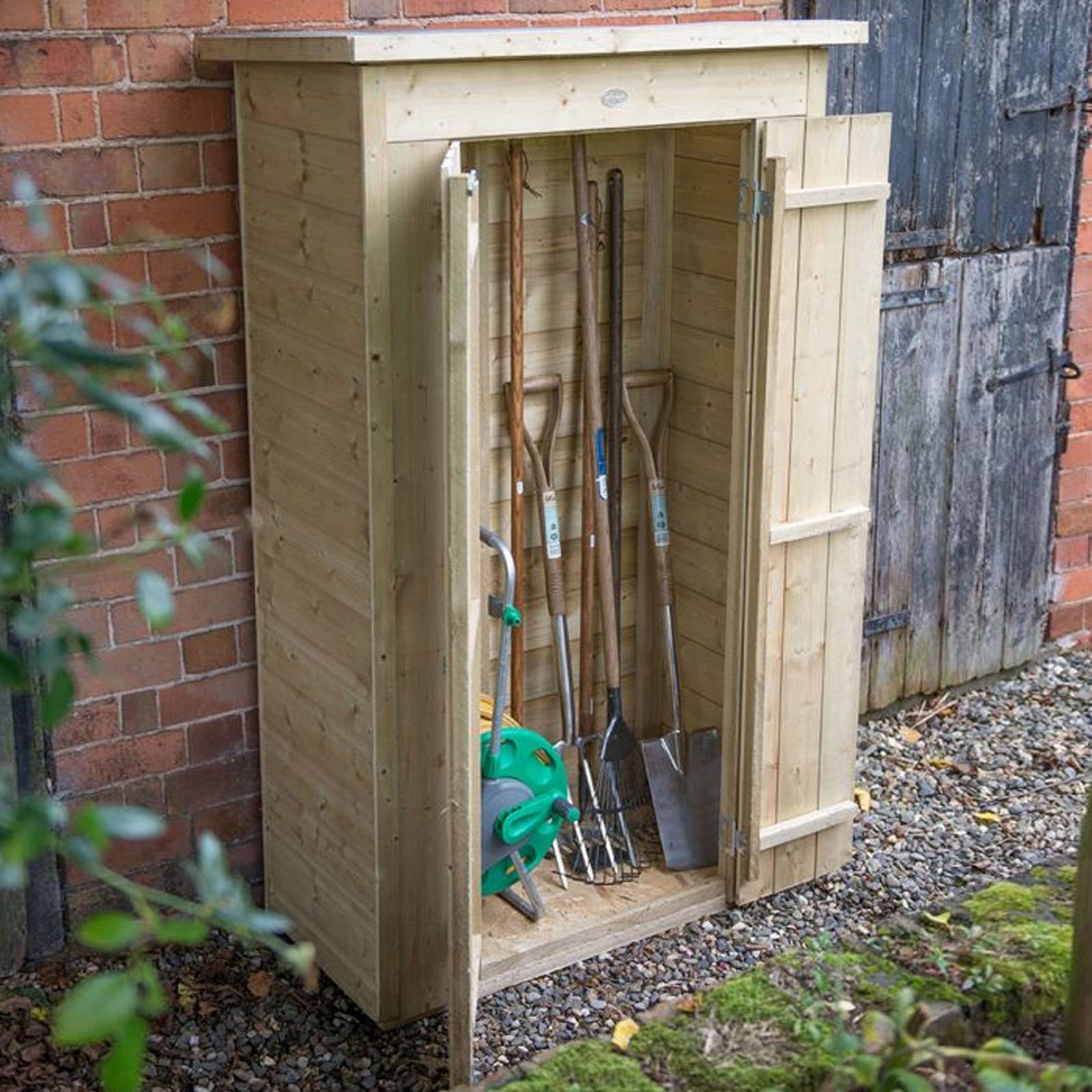 Installed Outdoor Pressure Treated Wooden Shiplap Pent Tall Garden Store by Forest Garden