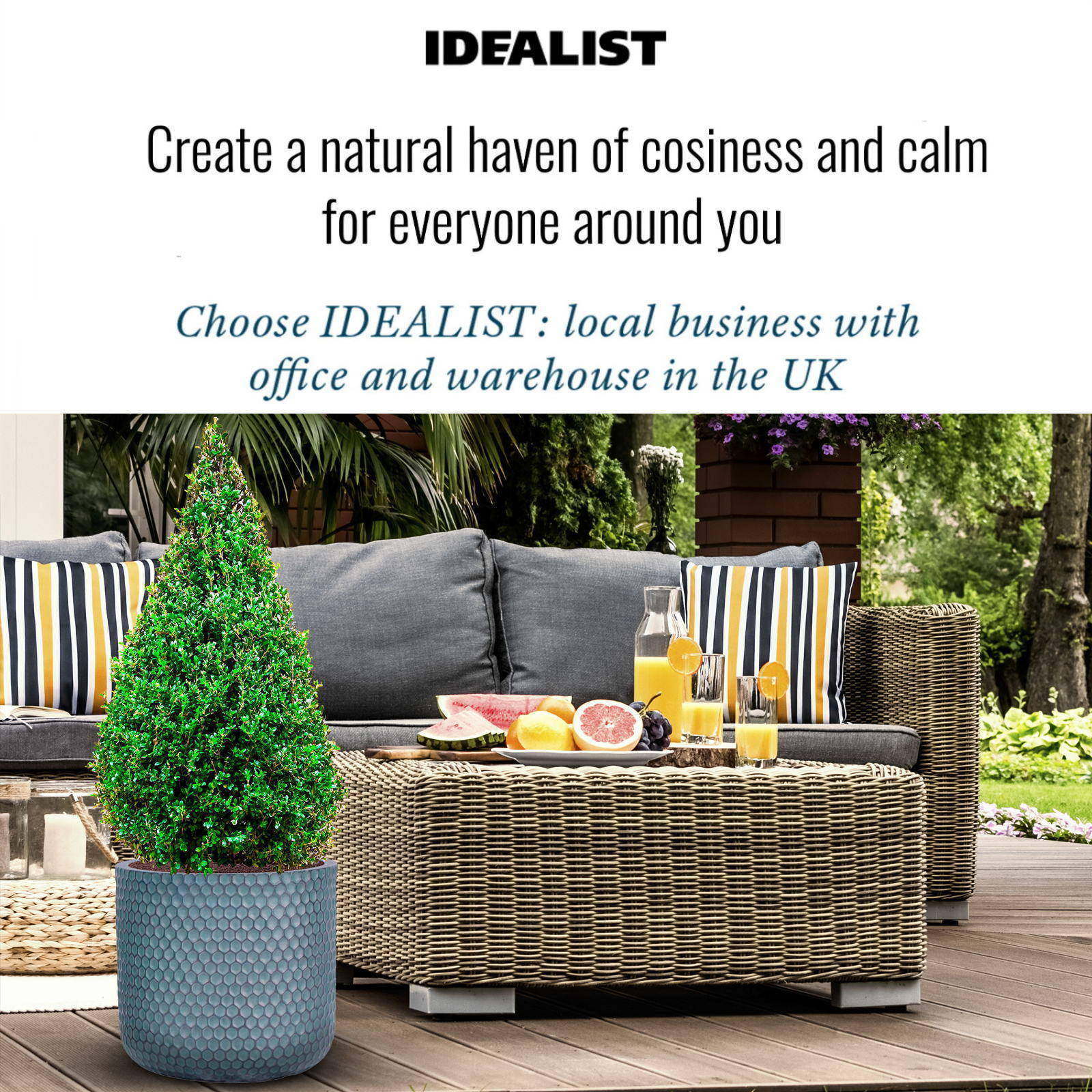 IDEALIST Lite Honeycomb Style Cylinder Round Outdoor Planter