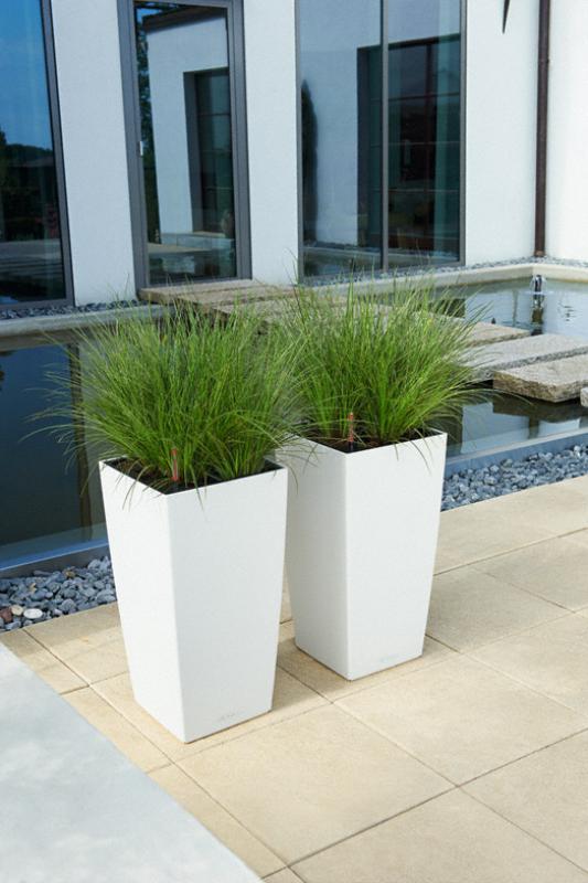 LECHUZA CUBICO Color Square Tall Poly Resin Self-watering Planter