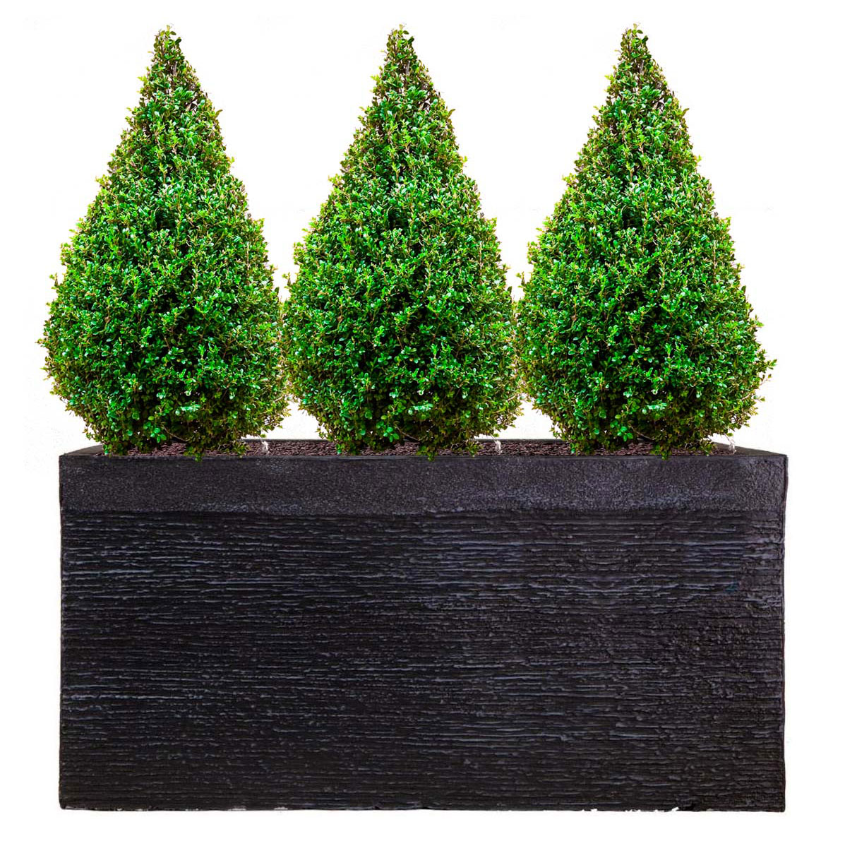 IDEALIST Lite Ribbed Light Concrete Trough Planter