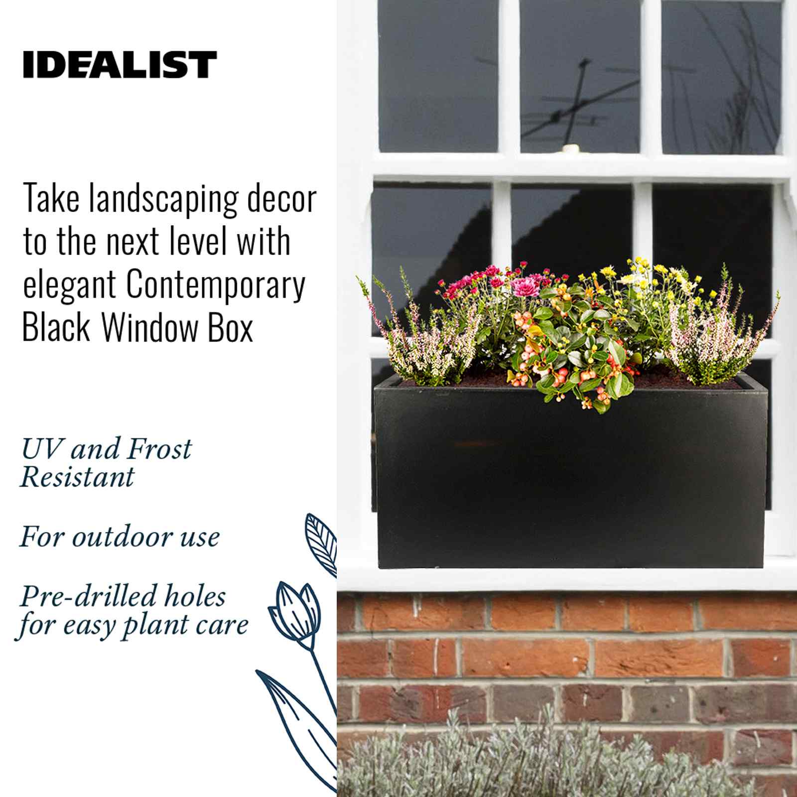 IDEALIST Lite Contemporary Light Concrete Trough Planter