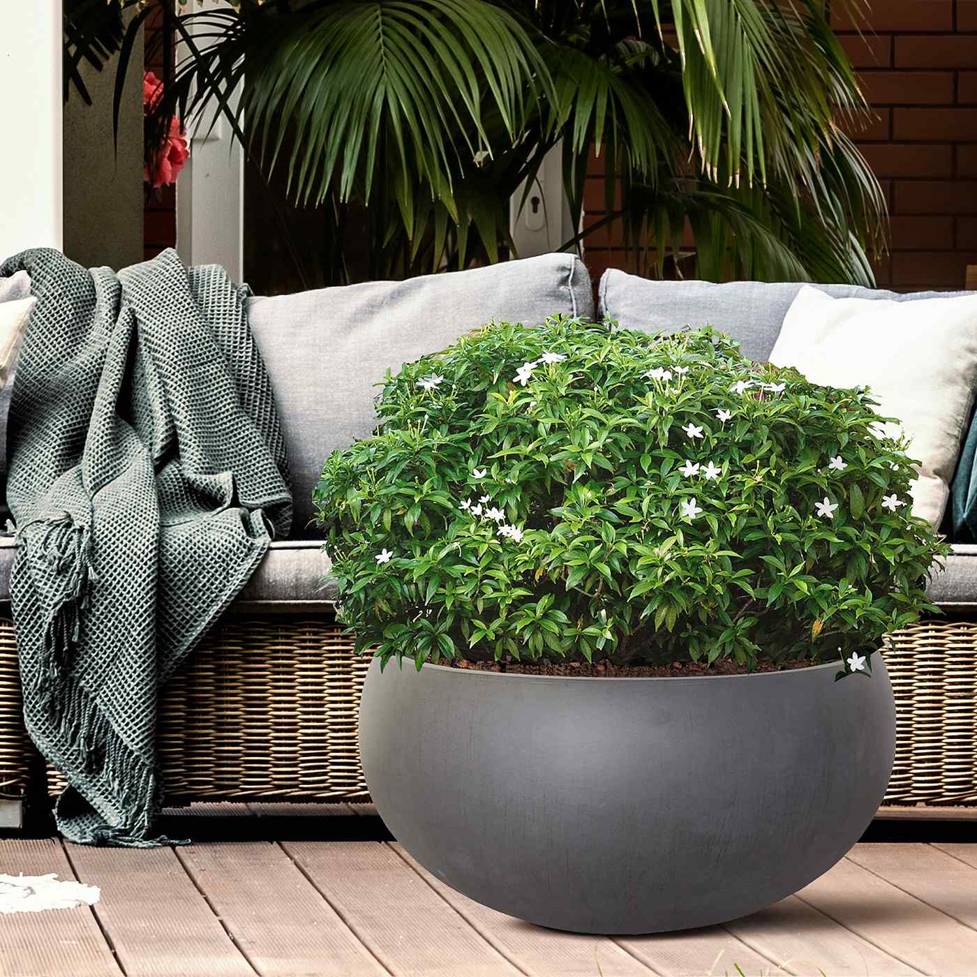 IDEALIST Lite Classic Smooth Bowl Outdoor Planter