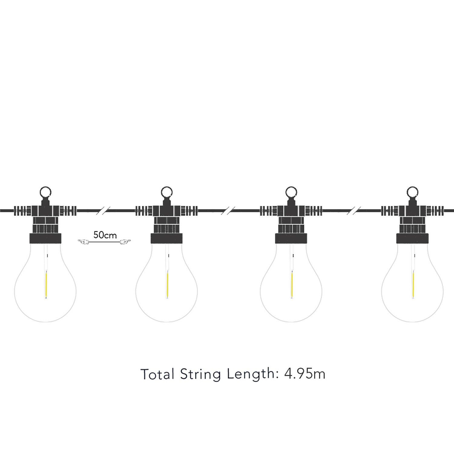Edinburgh USB Premium Solar Outdoor Garland with Lights