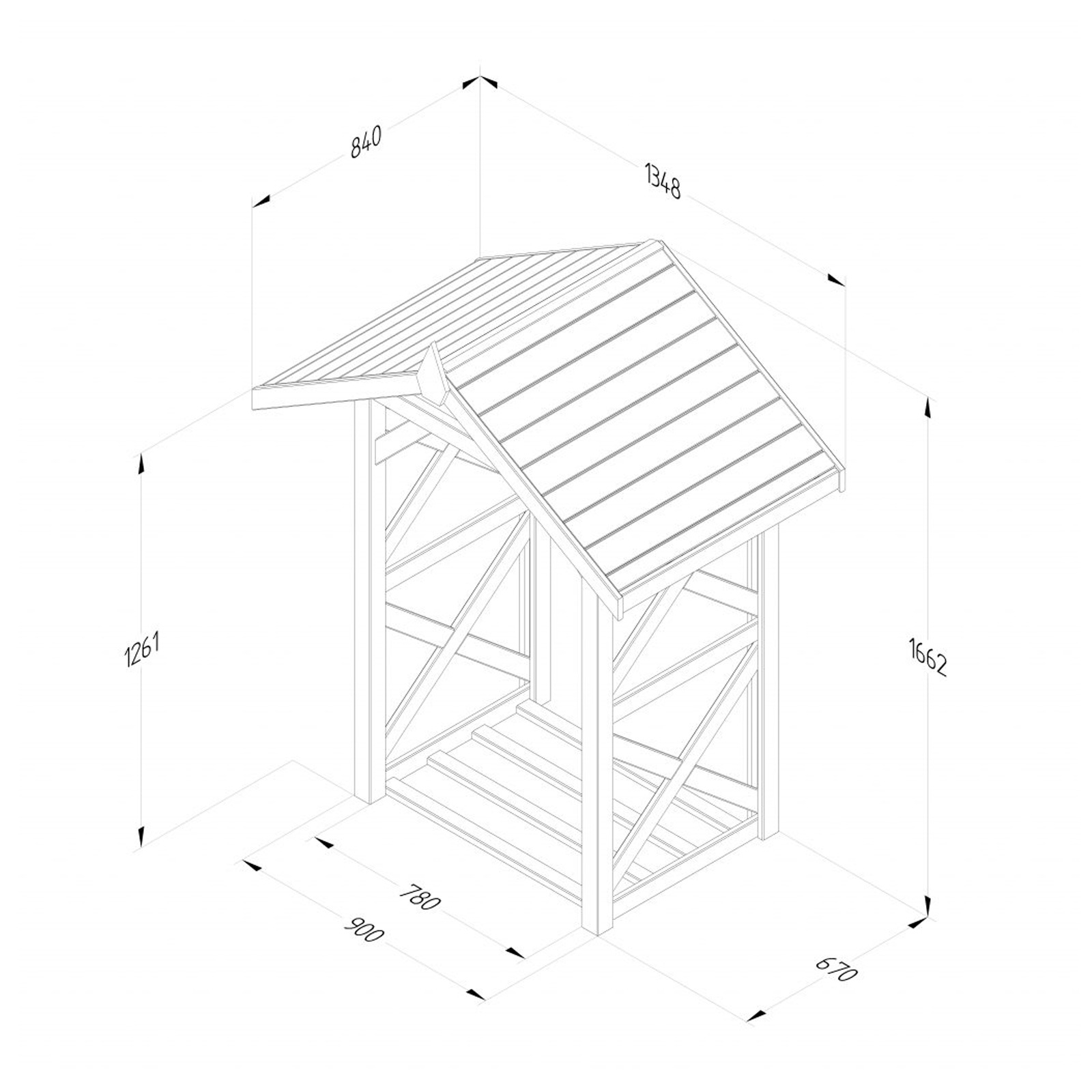 Outdoor Wooden Apex Wall Log Store by Forest Garden