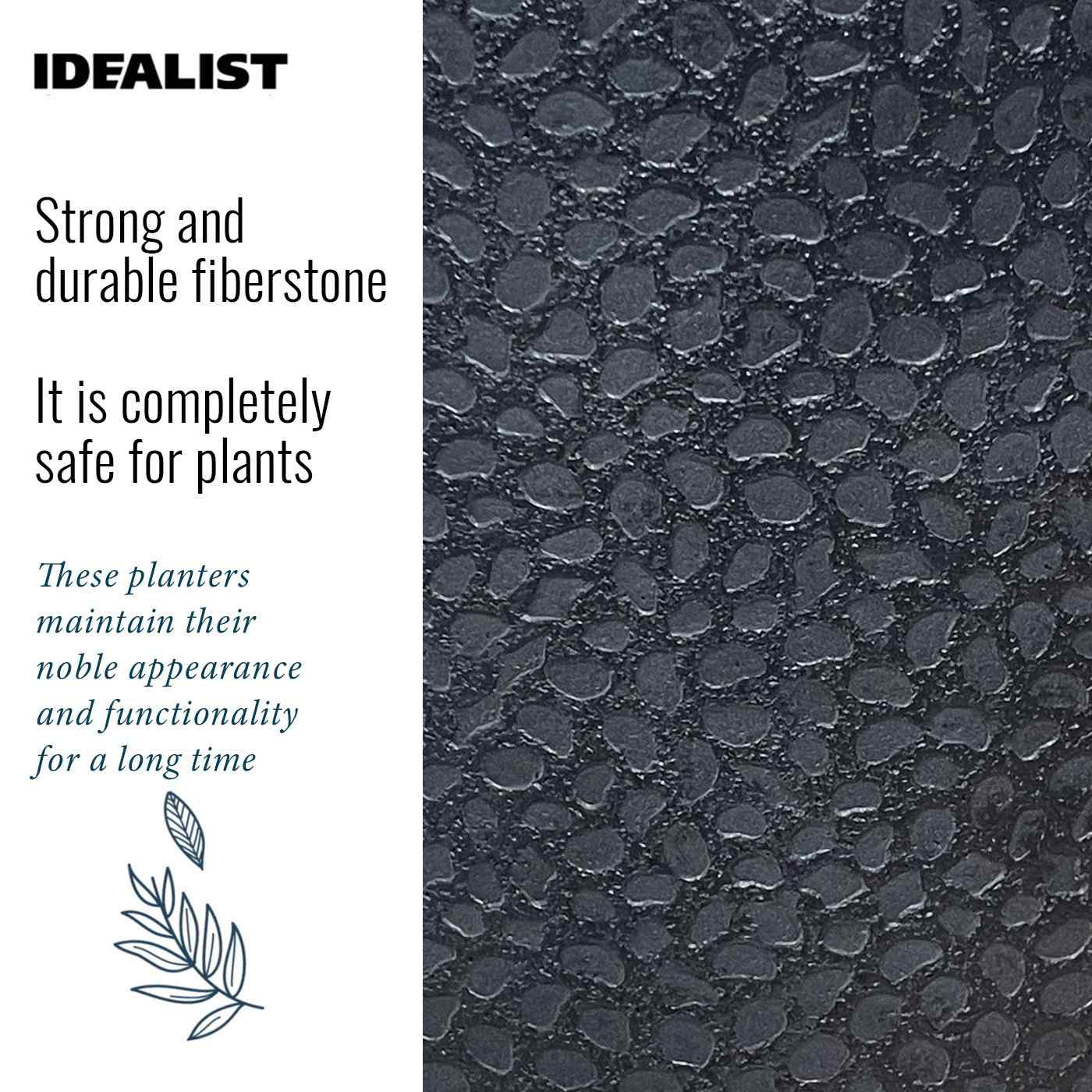IDEALIST Lite Hammered Stone Cylinder Outdoor Planter