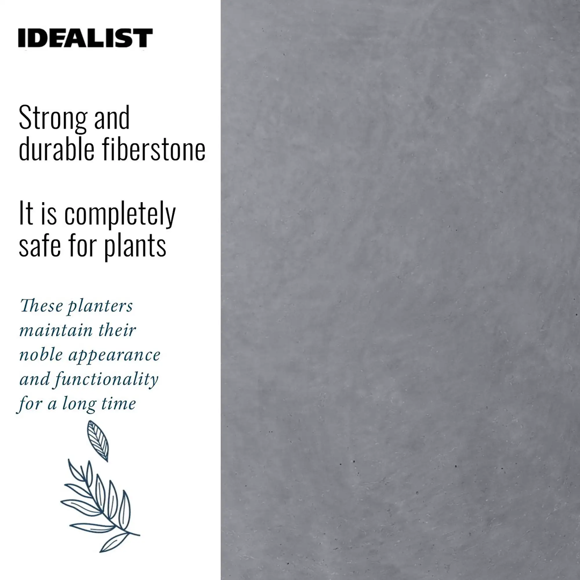 IDEALIST Lite Contemporary Light Concrete High Trough Planter