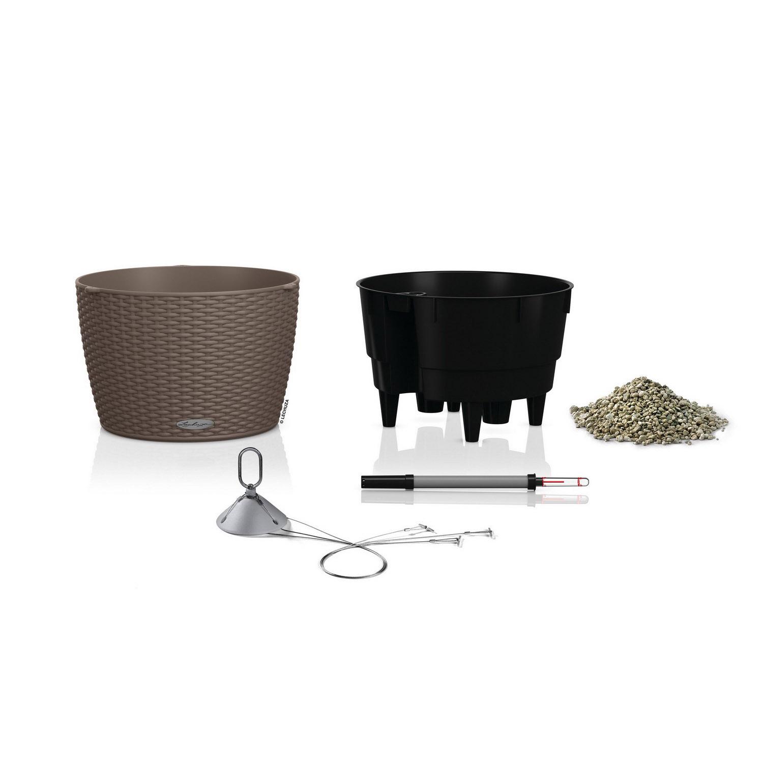 LECHUZA NIDO Cottage Round Poly Resin Outdoor Self-watering Planter