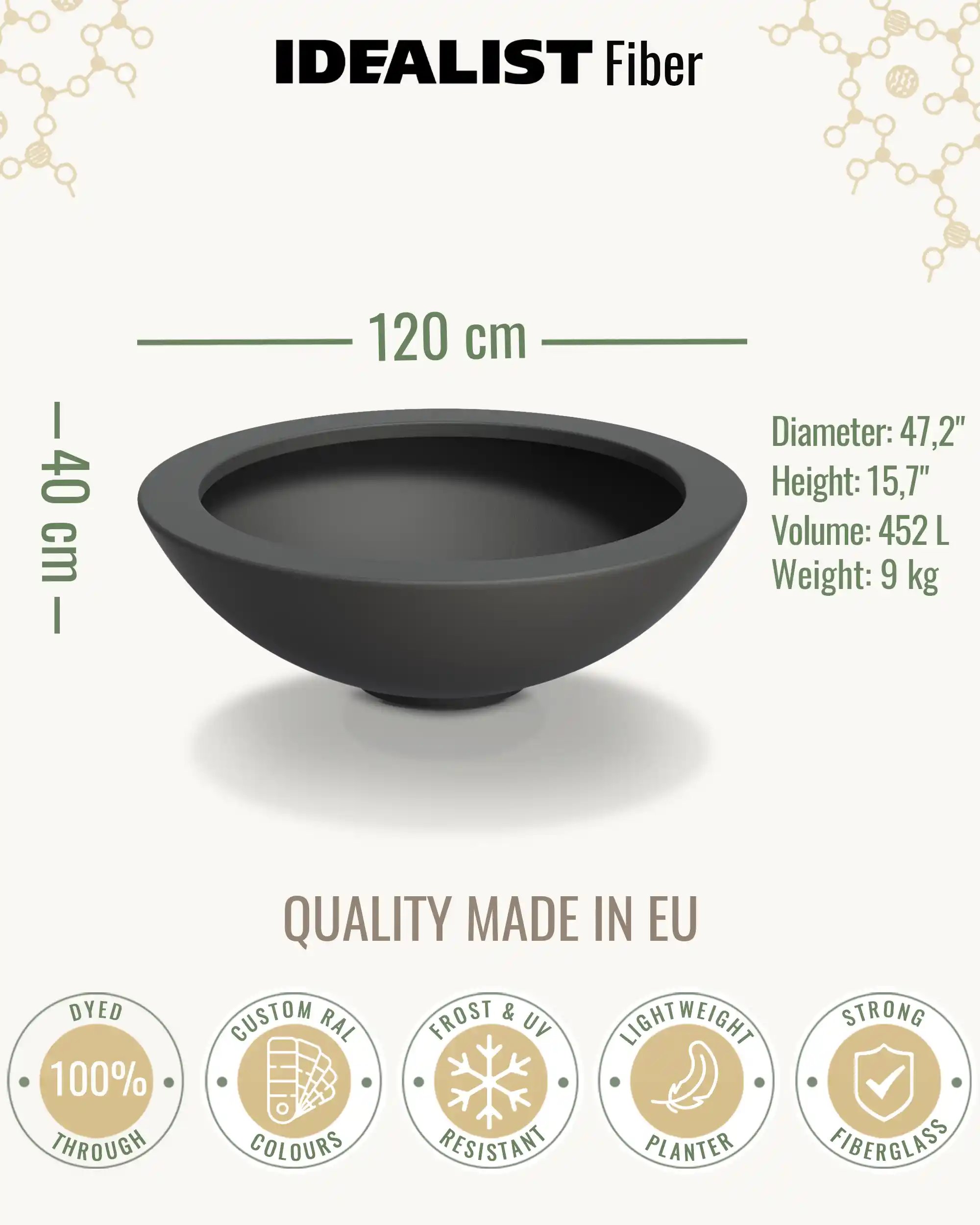DISC Bowl Outdoor Fiberglass Planter