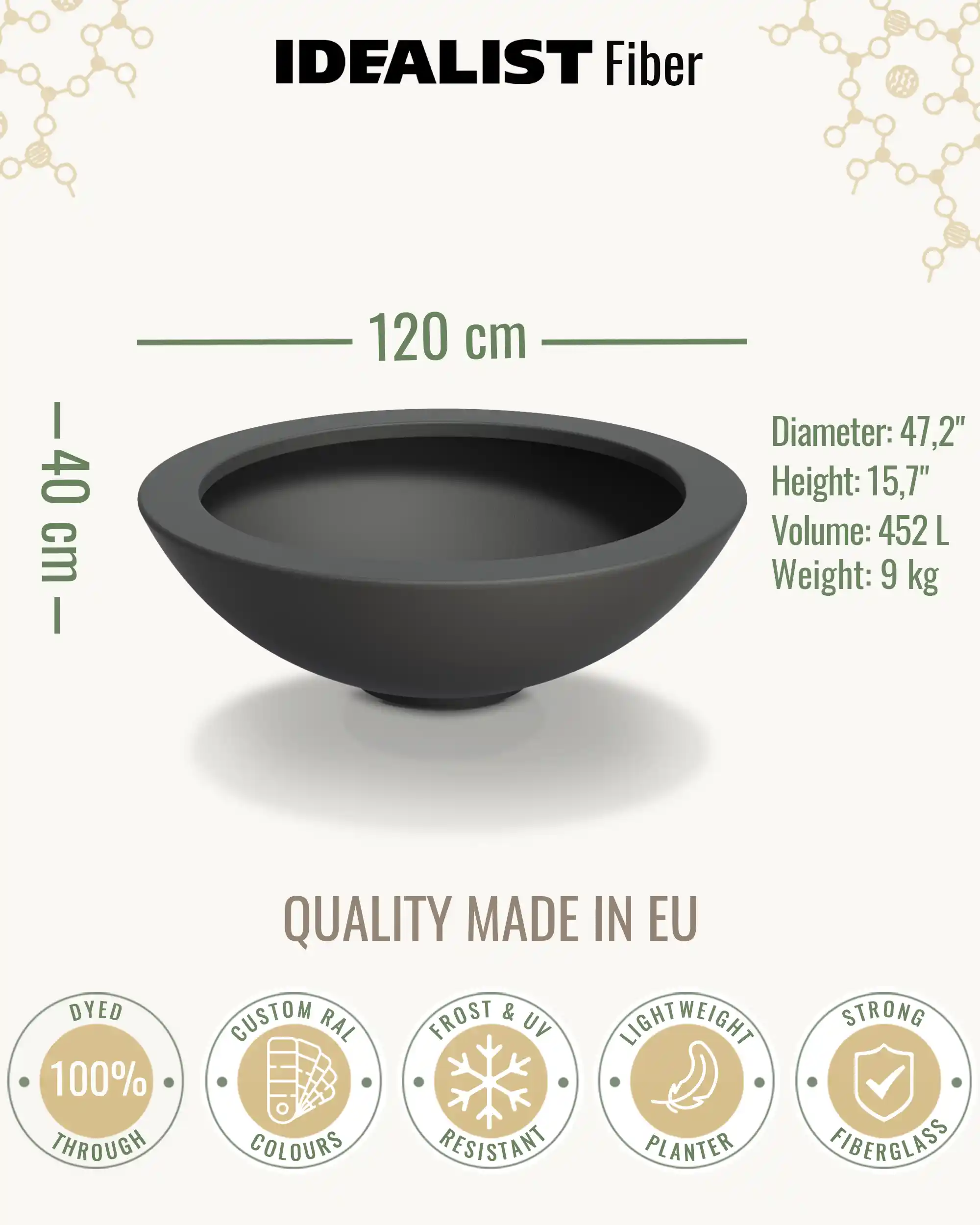 DISC Bowl Outdoor Fiberglass Planter