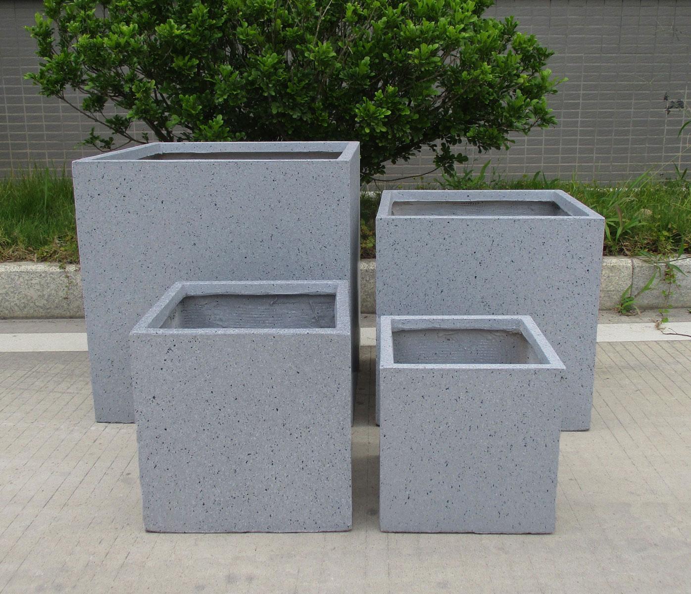 IDEALIST Lite Square Box Contemporary Marble Light Concrete Planter