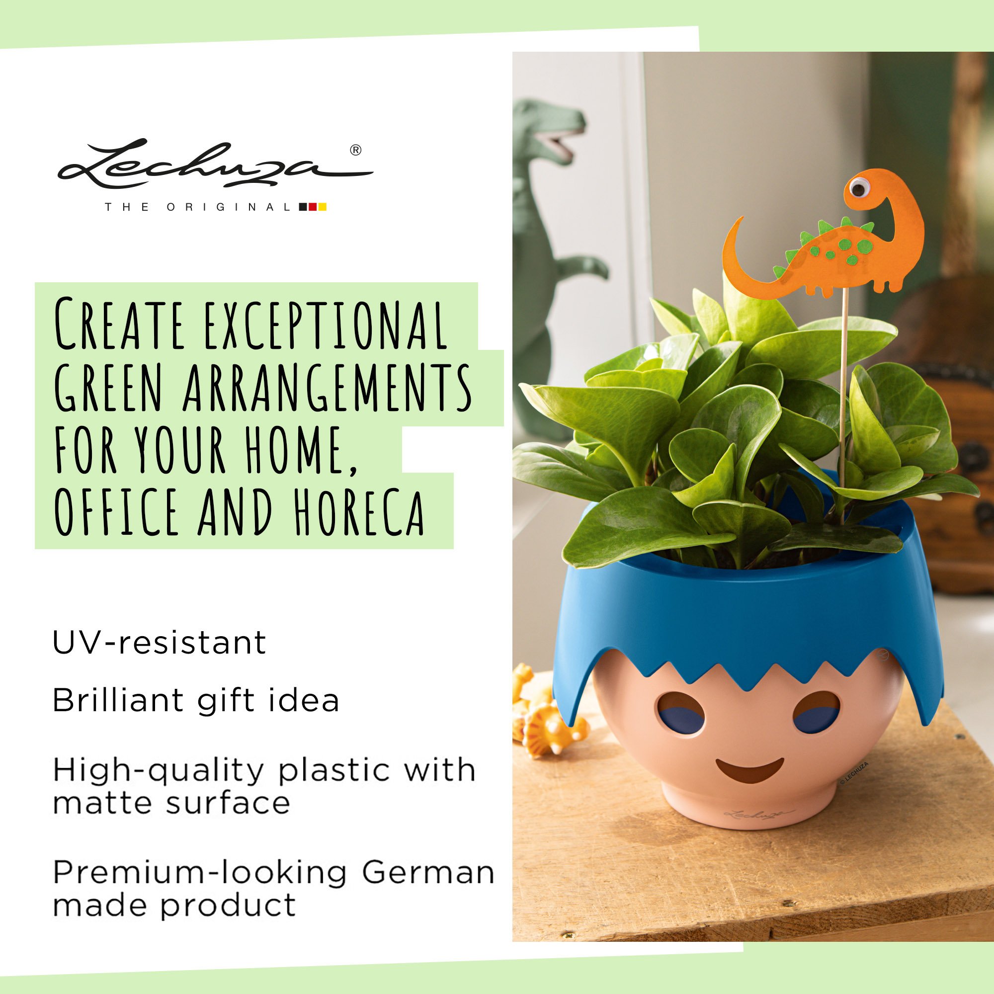 LECHUZA OJO Round Poly Resin Indoor Self-watering Planter