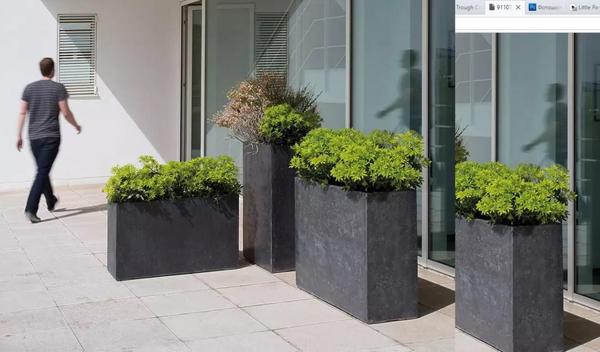 DIVISION Rectangle Outdoor Concrete GRC Planter