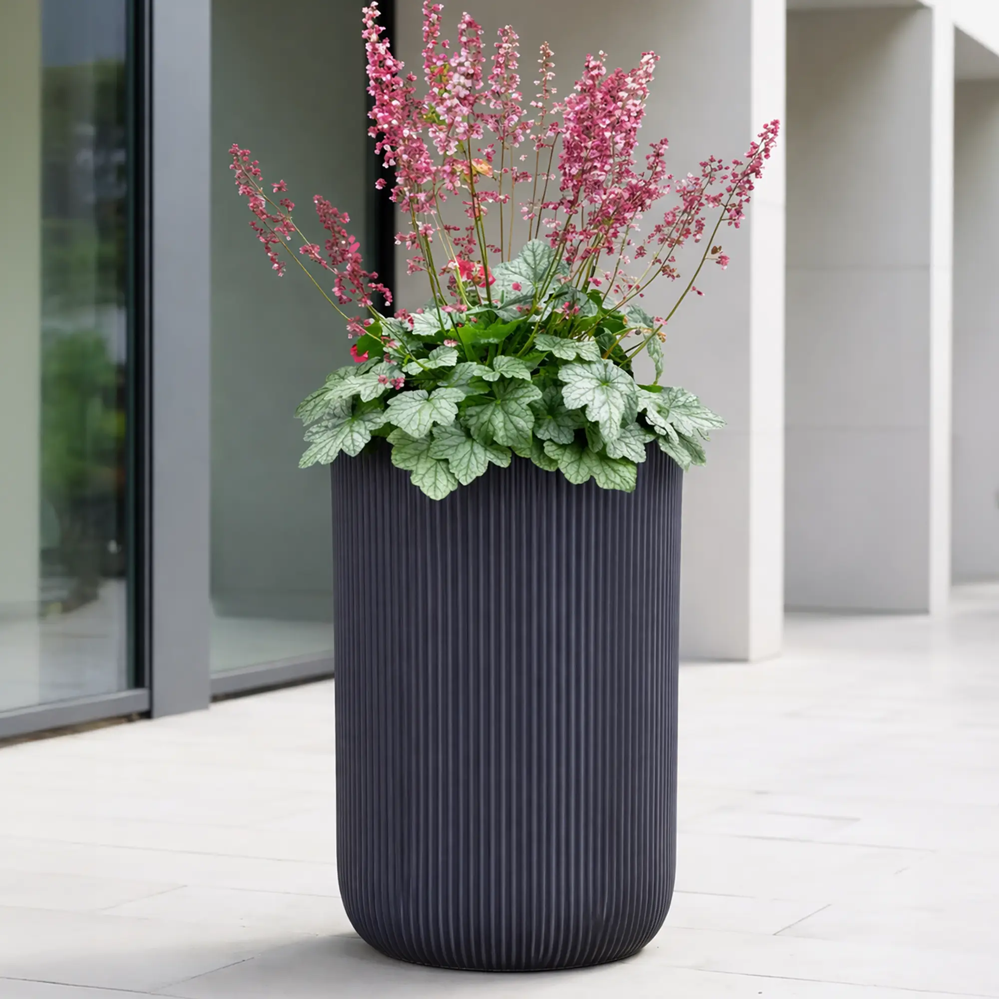 IDEALIST Lite Ribbed Cylinder Outdoor Planter