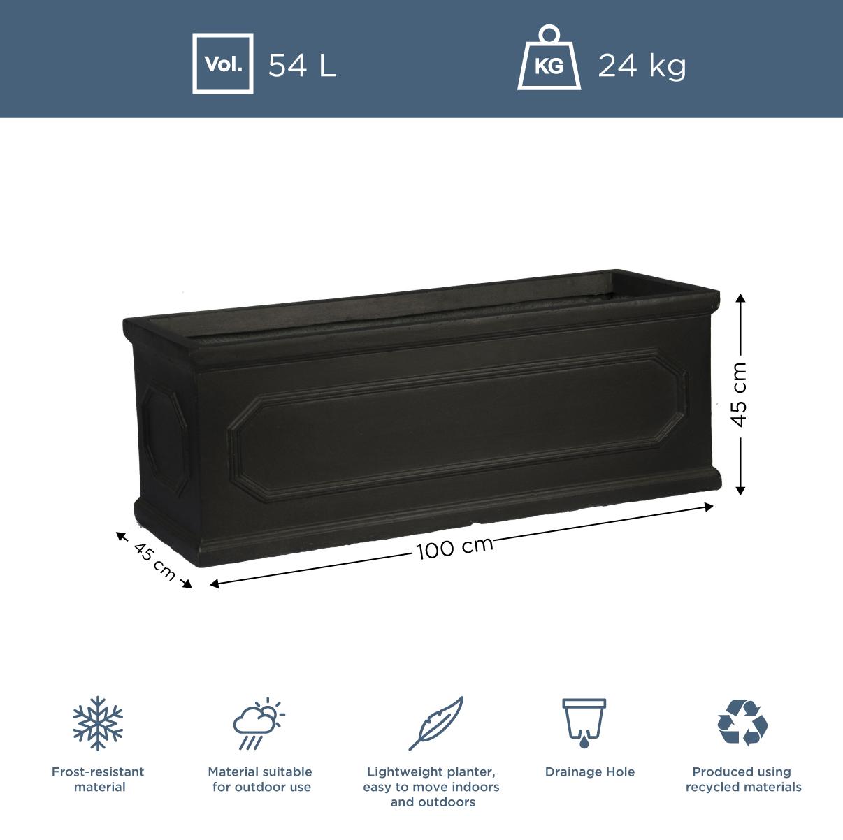 IDEALIST Lite Faux Lead Chelsea Light Concrete Through Planter