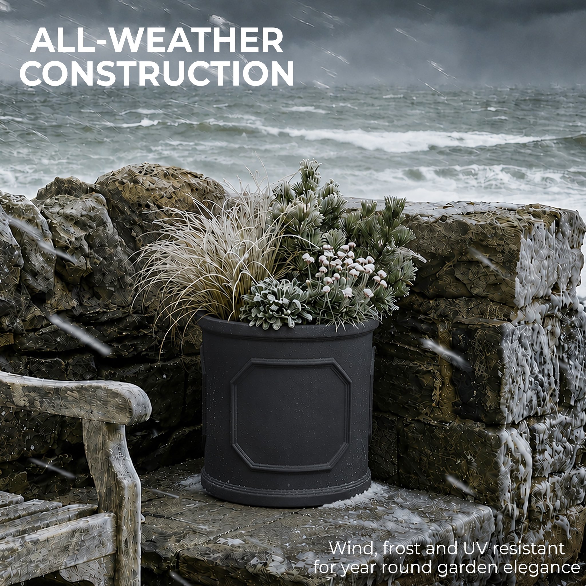 IDEALIST Chelsea Light Concrete Cylinder Garden Planter