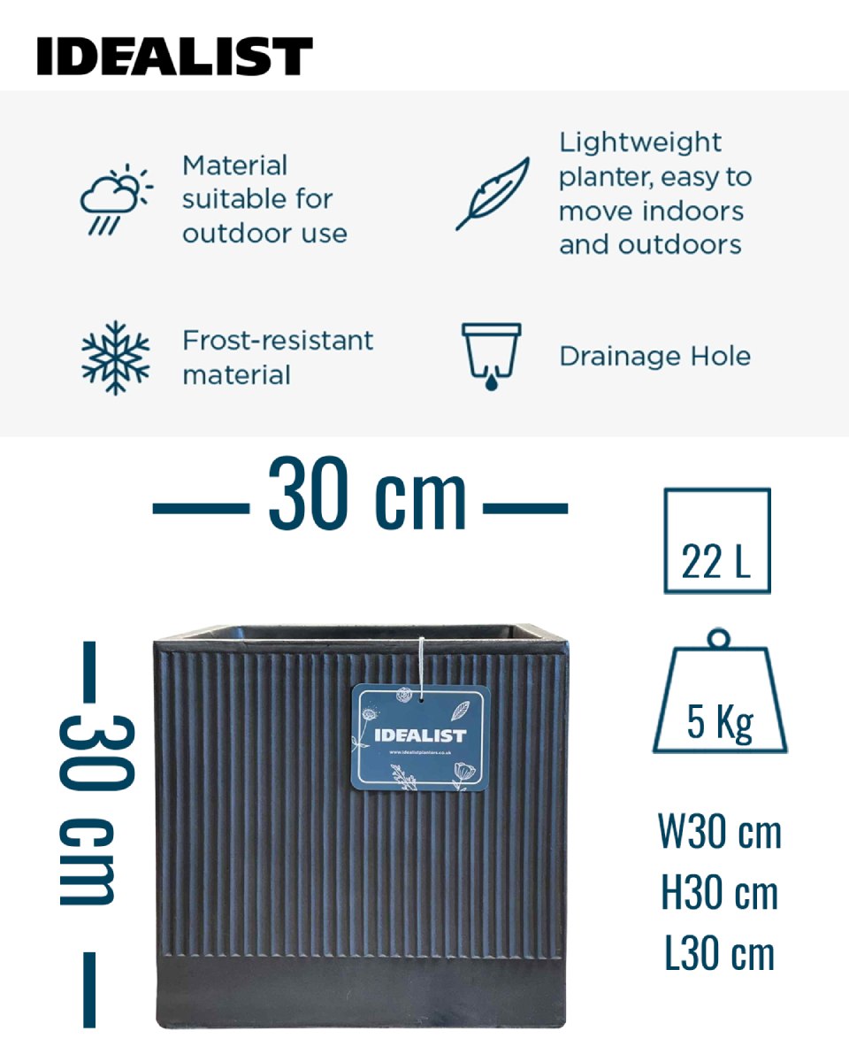 IDEALIST Lite Ribbed Square Outdoor Planter