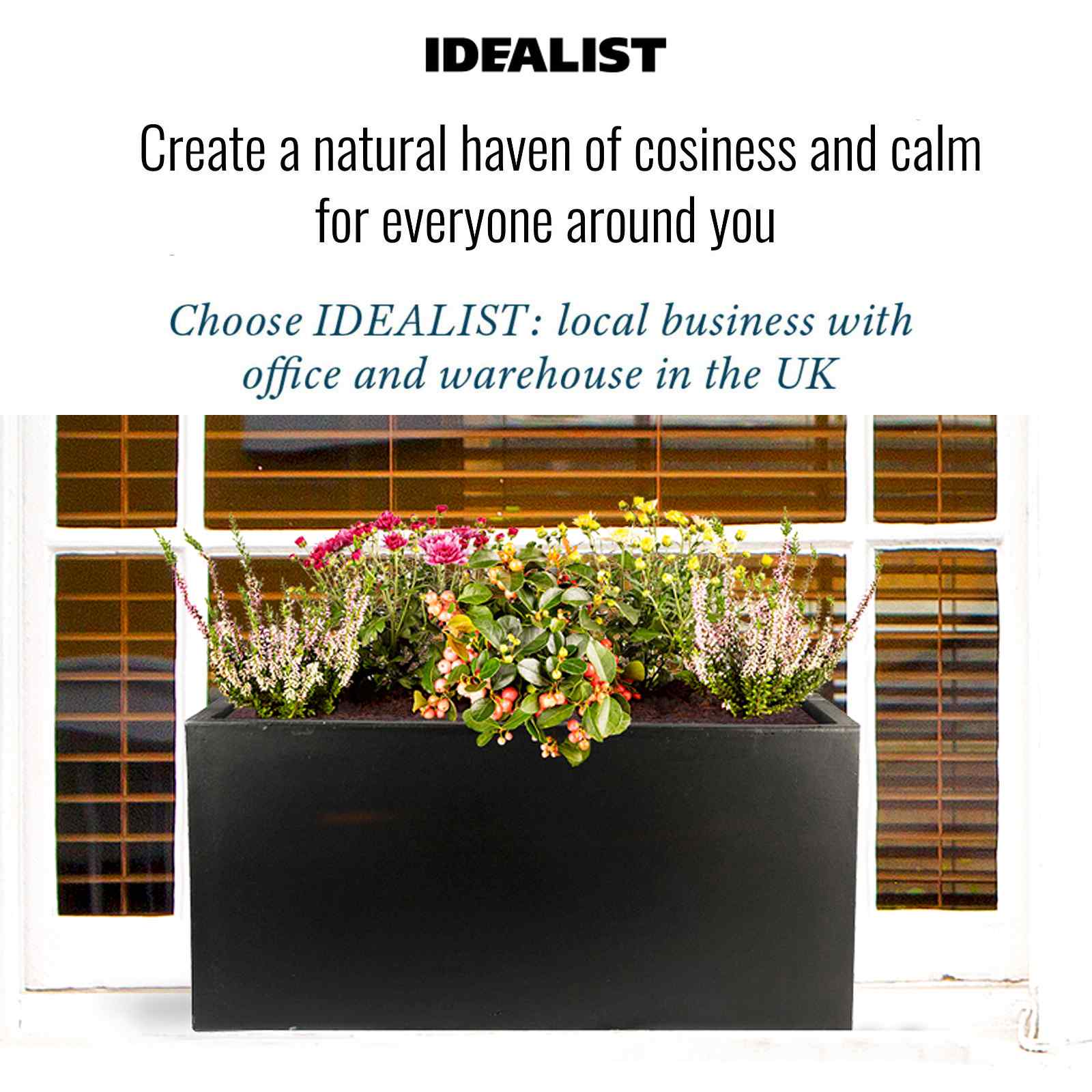IDEALIST Lite Contemporary Light Concrete Trough Planter