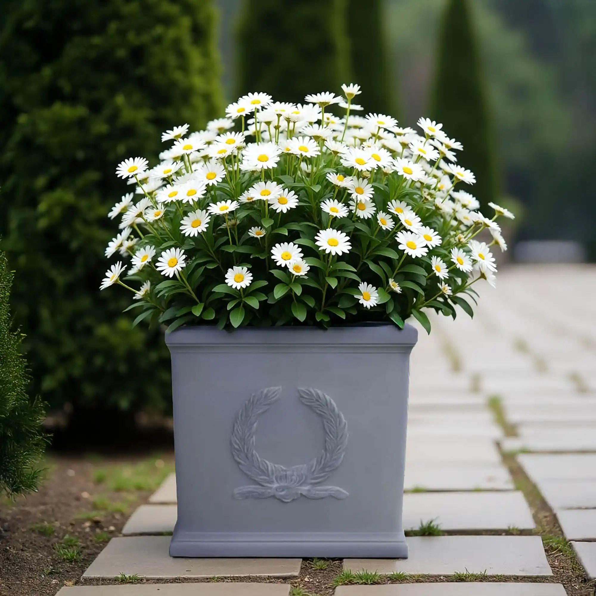 IDEALIST Kensington Light Stone Square Garden Planter