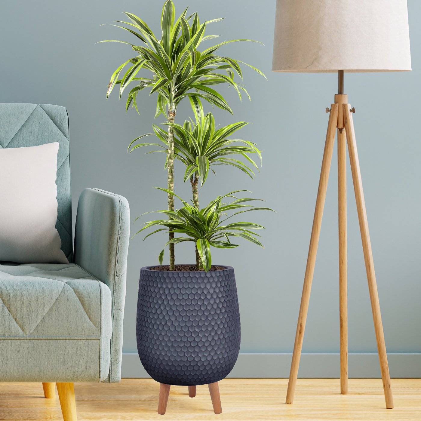 IDEALIST Lite Honeycomb Style Egg Planter on Legs, Round Pot Plant Stand Indoor