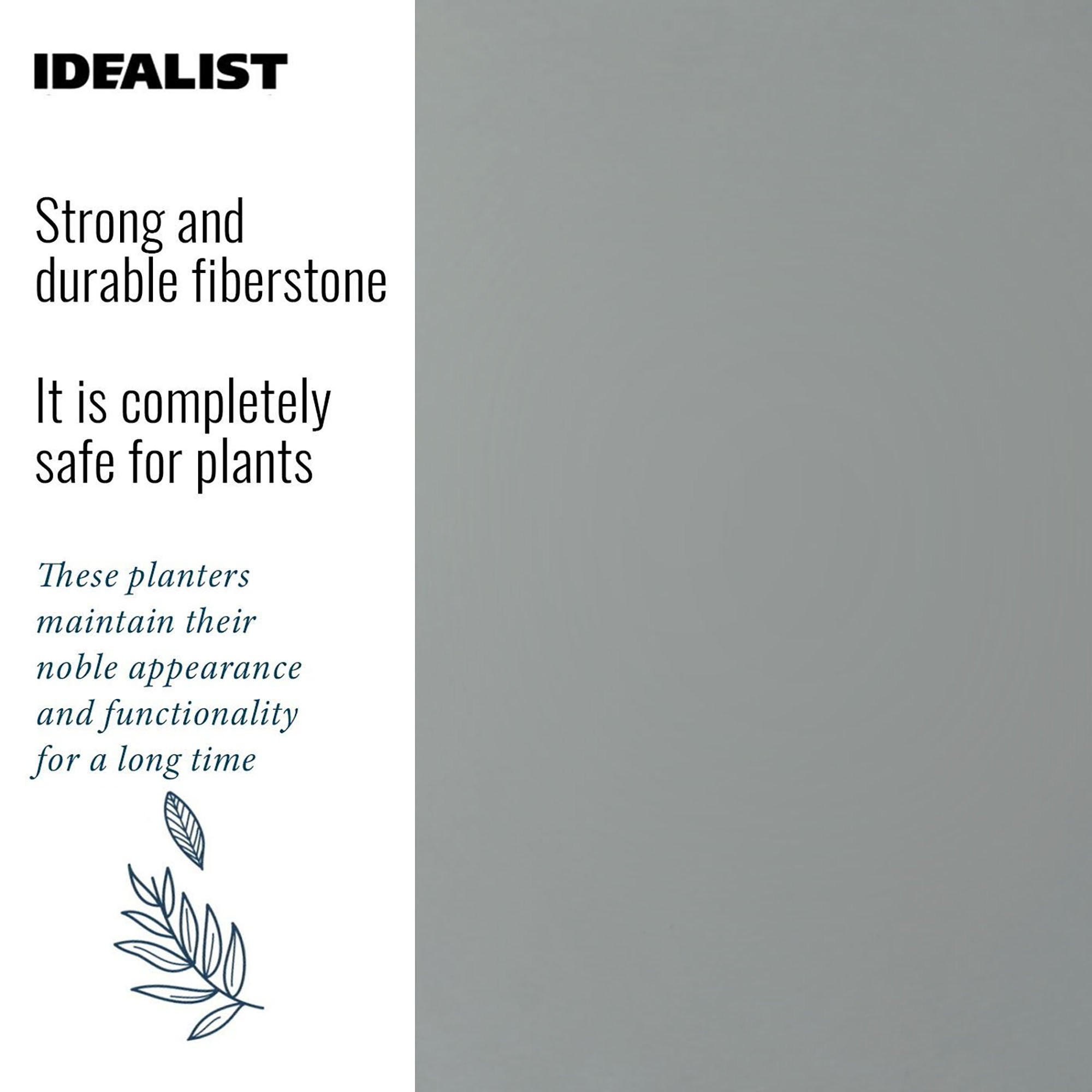 IDEALIST Lite Contemporary Light Concrete Trough Planter Set