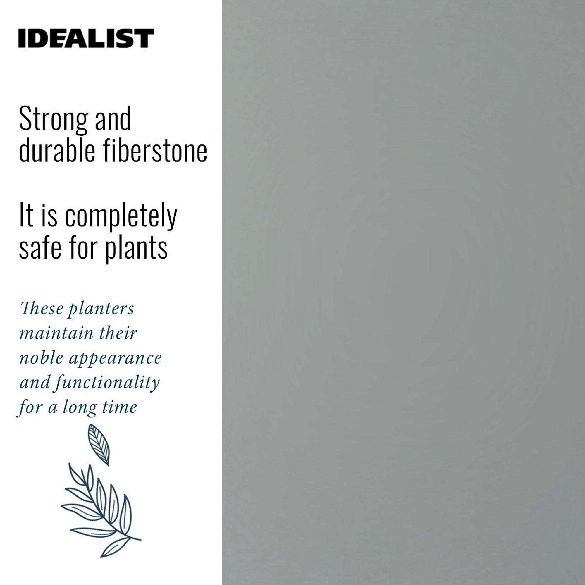 IDEALIST Lite Contemporary Light Concrete Trough Planter Set