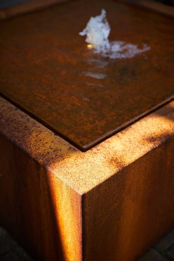 CorTen Square Fountain Watertable Outdoor