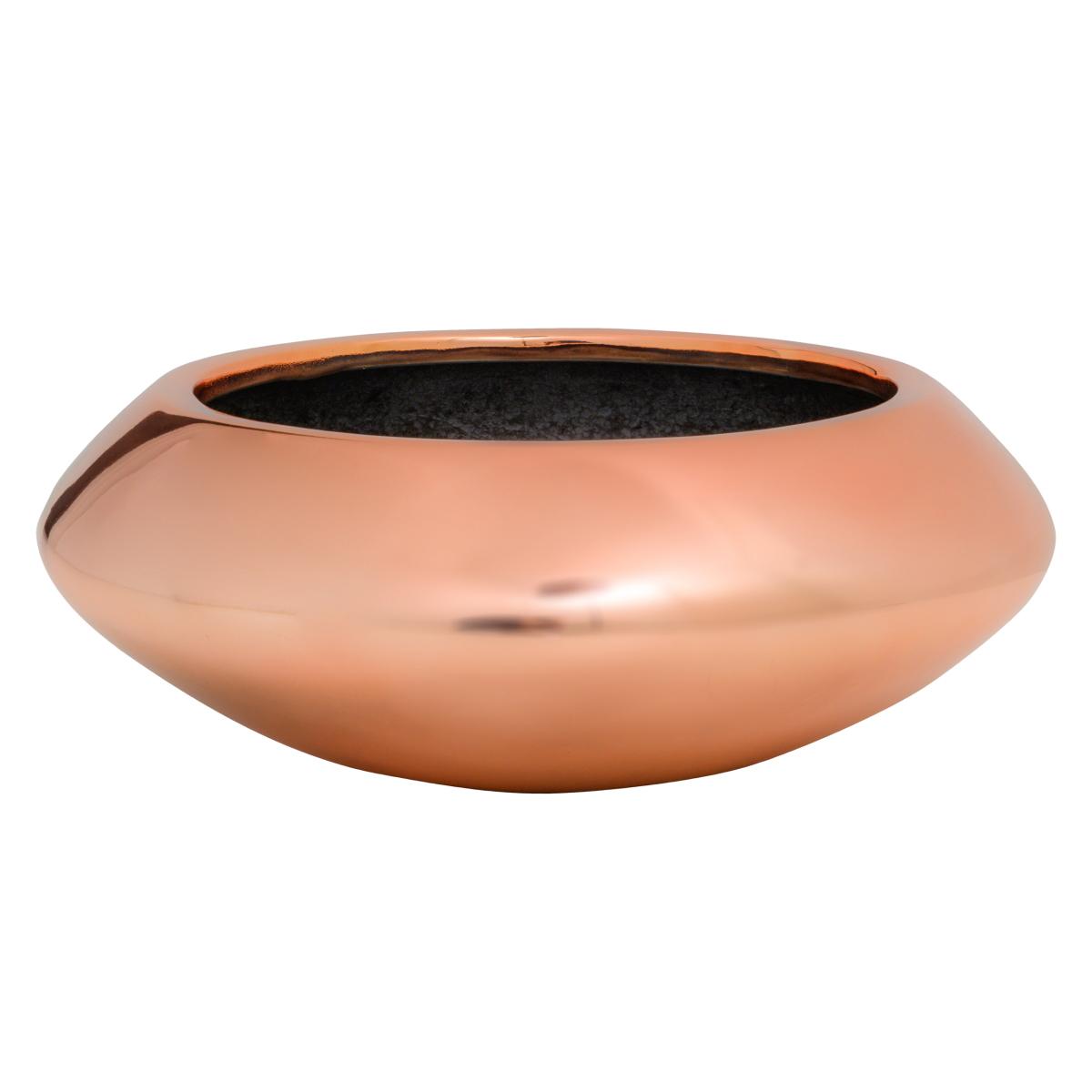 Round Fiberstone Bowl Glossy Tara Planter by Idealist Premium