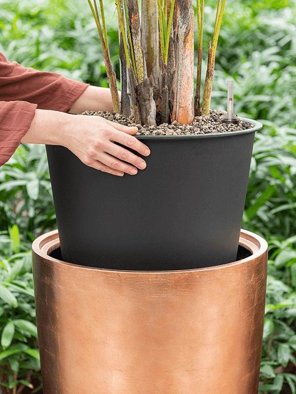 Metallic Partner Tall Indoor Planter