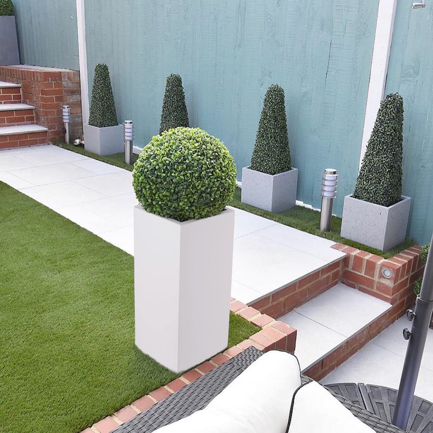 IDEALIST Lite Tall Square Contemporary Light Concrete Planter