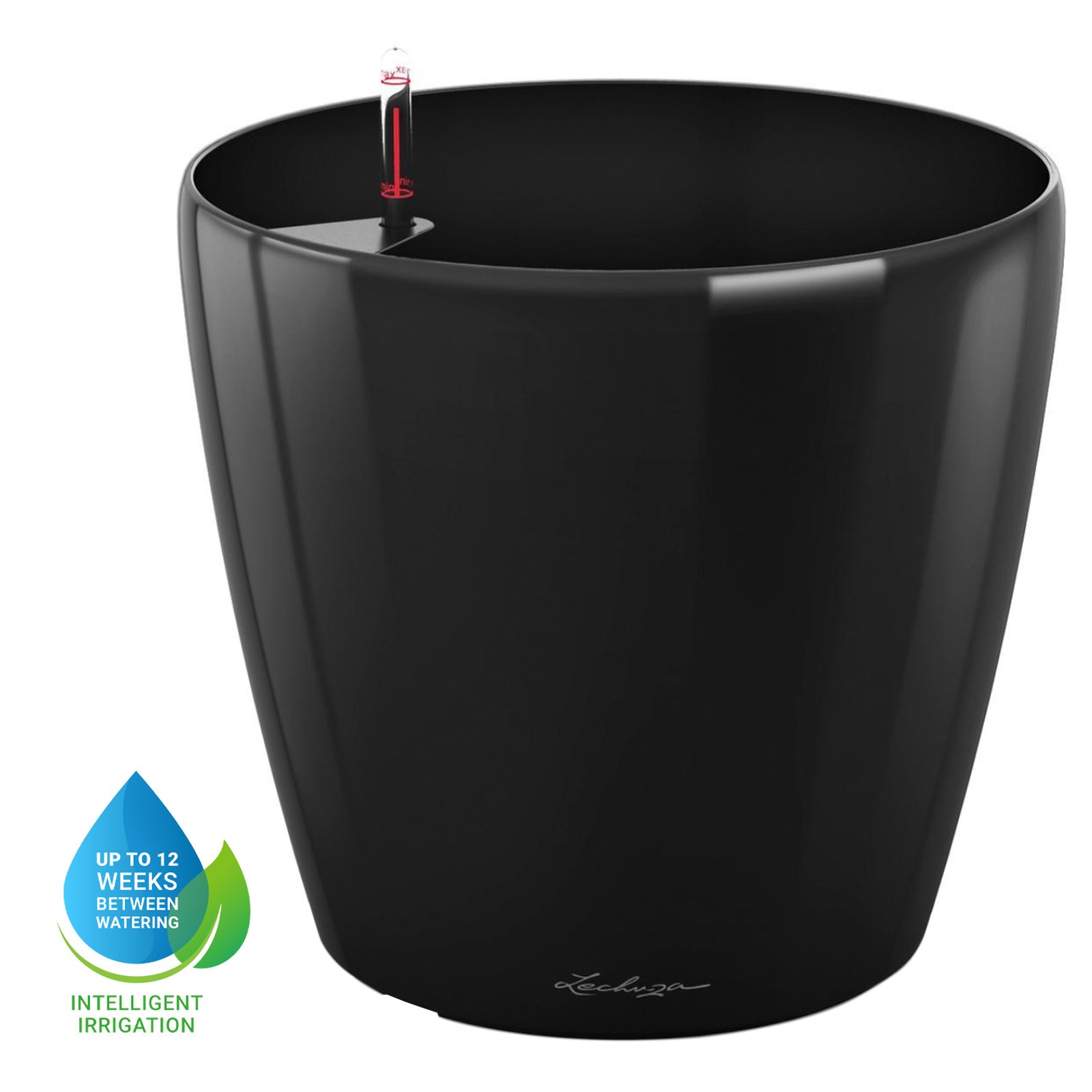LECHUZA CLASSICO Round Poly Resin Self-watering Planter with Substrate